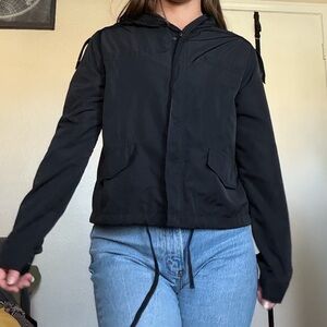 Women's Black Lightweight Hooded Jacket